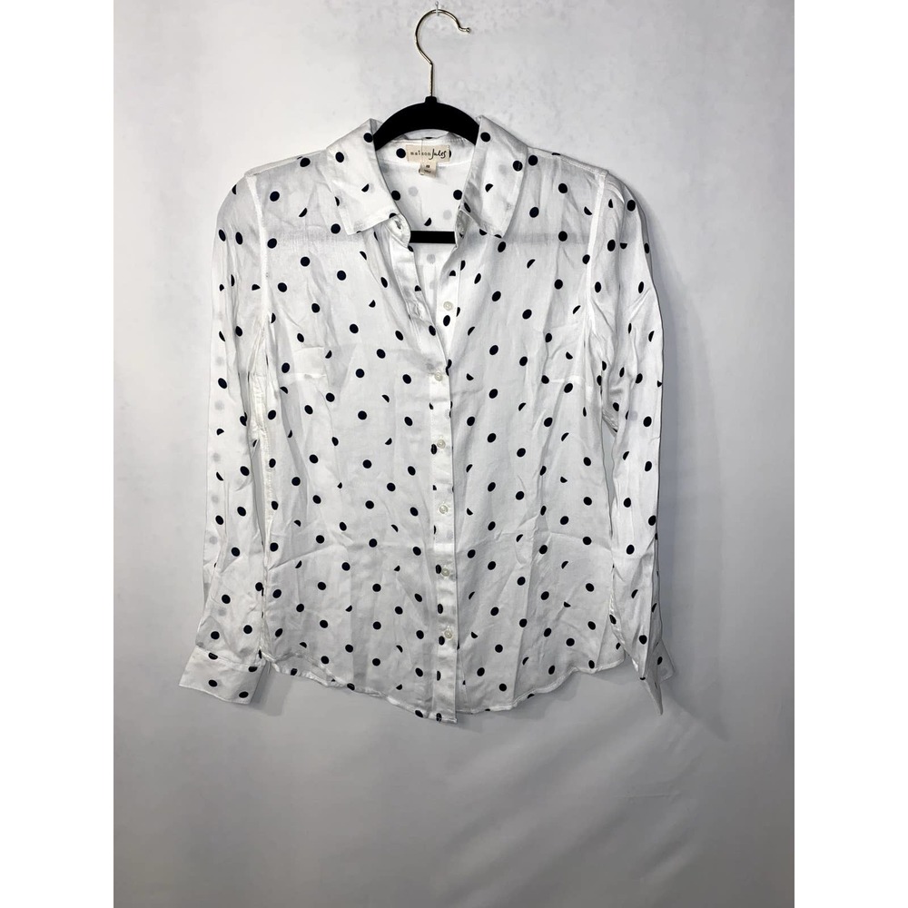NWT Maison Jules Polka Dot Button Down Shirt XS